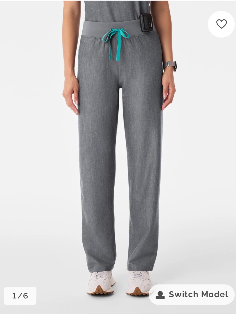 Figs Livingston High Rise Straight Leg Scrub Pant Size Large Graphite